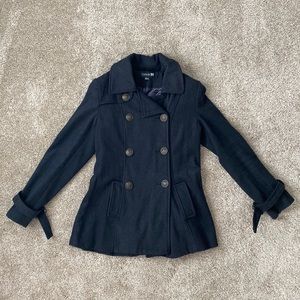 Forever 21 Double Breasted Belted Peacoat